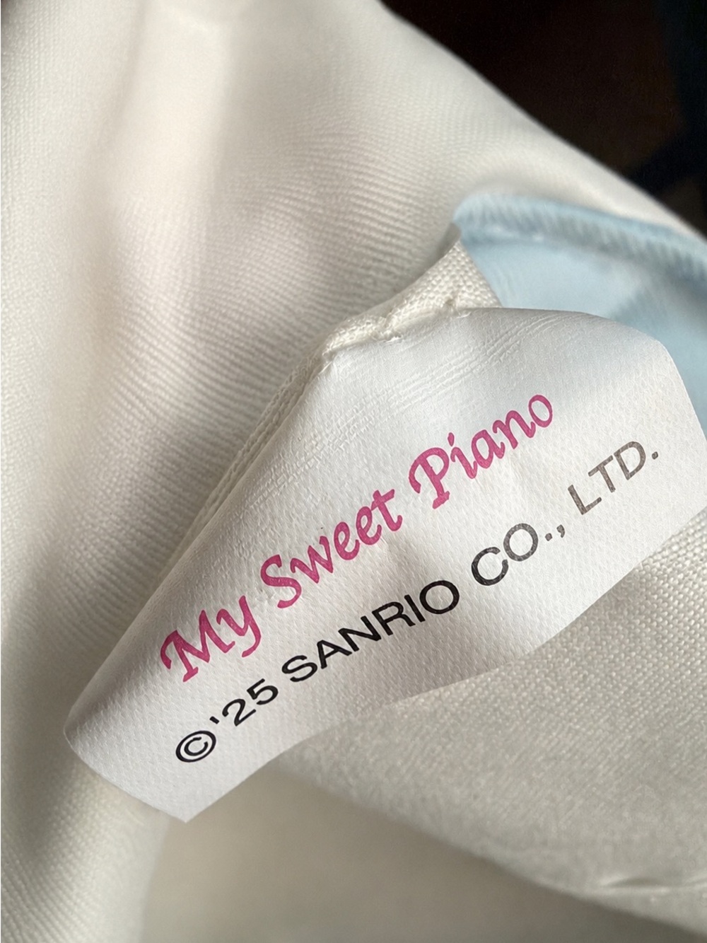 NWT Sanrio My Sweet Piano Blue Gingham Mini Shoulder Bag w/ Strawberry Charm - Picture 5 of 6